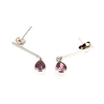 Boucles d'oreilles argent et cristal fines