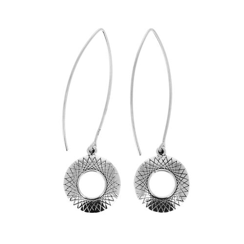 Boucles d'oreilles argent rond gravé