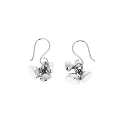 Boucles d'oreilles argent trois demi-sphères