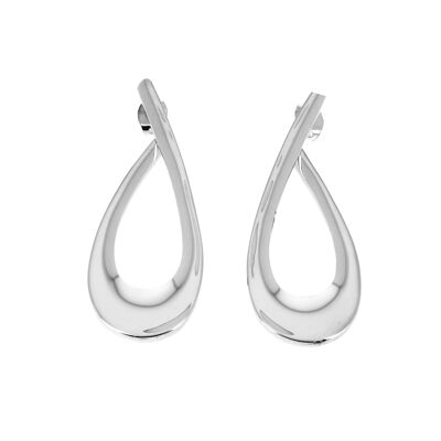 Beautiful Modern Oval Silver Earrings