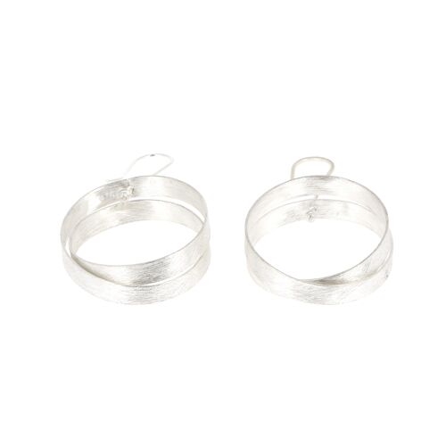 Boucles d'oreilles argent brossé deux ronds