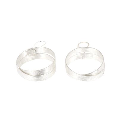 Two round brushed silver earrings