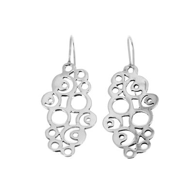 Multiple round hollow silver earrings