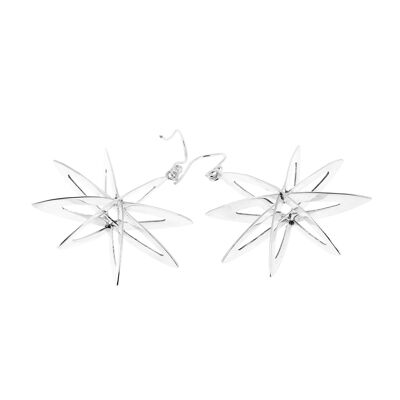 Volume star silver earrings