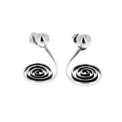 Silver yoyo earrings