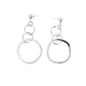 Boucles d'oreilles argent grand anneau irrégulier