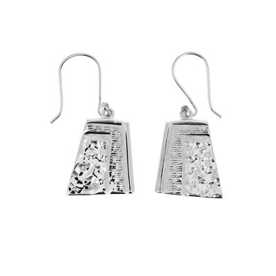 Aztec pyramid silver earrings