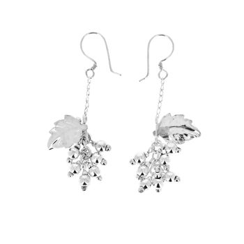 Boucles d'oreilles grappe et feuille