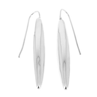 Long taper silver earrings