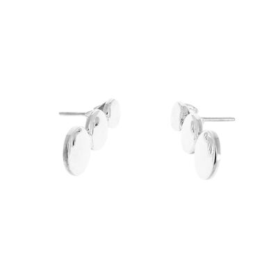 Silver earrings three progressive circles