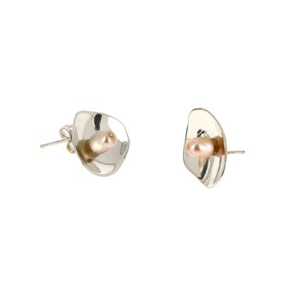 Boucles d'oreilles en argent coquille et perle