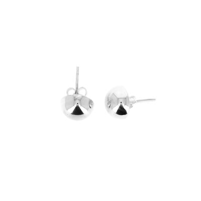 Small half ball silver earrings