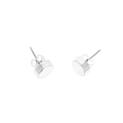 Boucles d'oreilles en argent lisse rondes