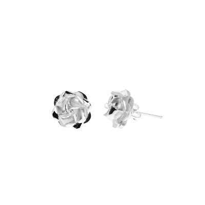 Boucles d'oreilles en argent forme de petite rose