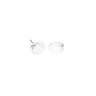 Small oval silver earrings