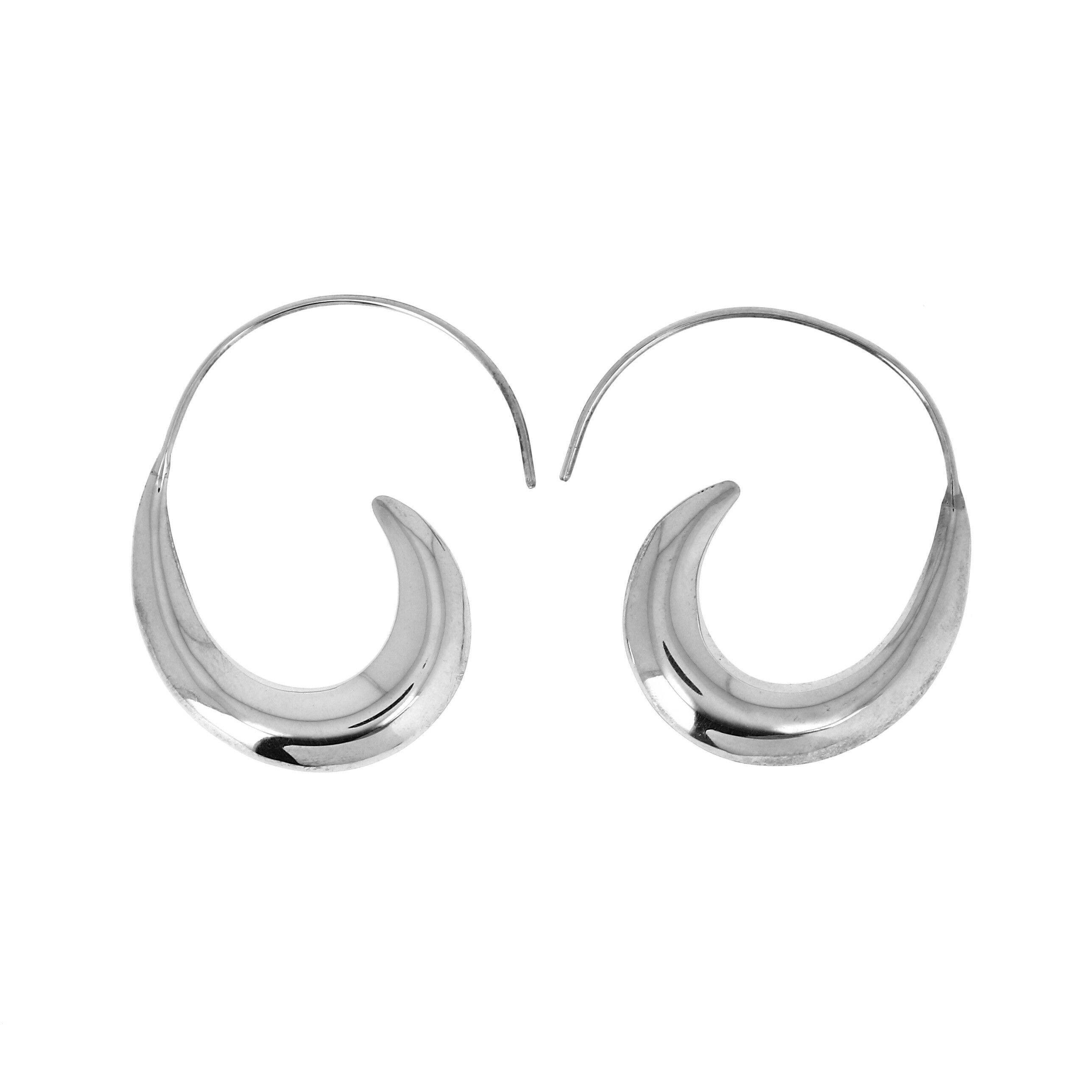Orecchini in argento a mezzaluna