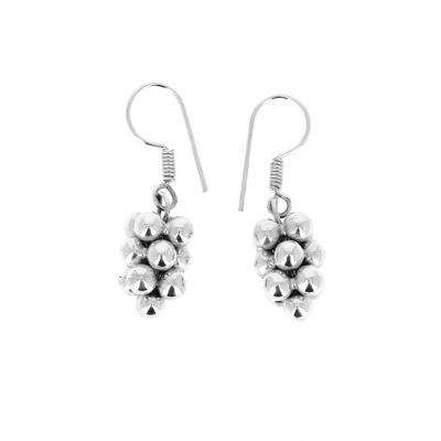 Boucles d'oreilles en argent grappe de petites boules