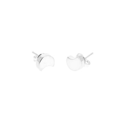 Small moon silver earrings