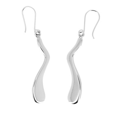 Wavy branch silver earrings