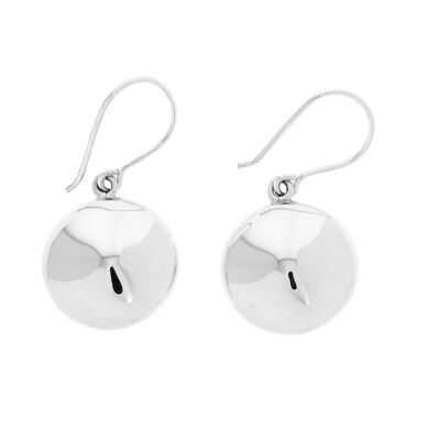 Small pointed dome silver earrings