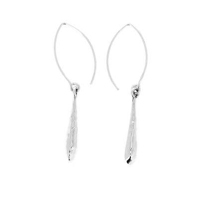 Hammered silver small club earrings