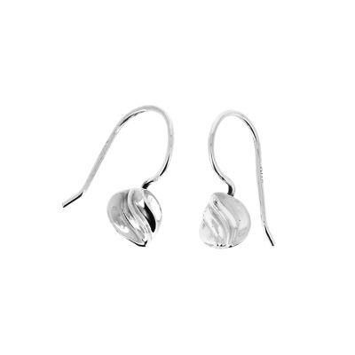 Small round silver earrings