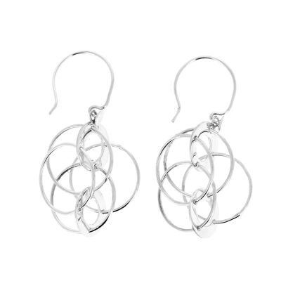 Multiple hoop silver earrings