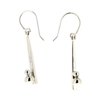 Boucles d'oreilles en argent forme pyramidale fine