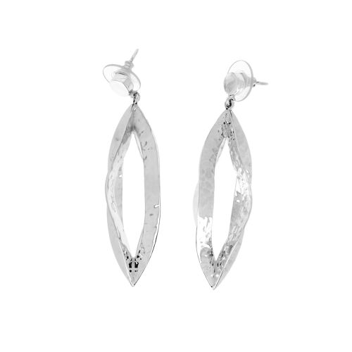 Boucles d'oreilles en argent martelé en volume