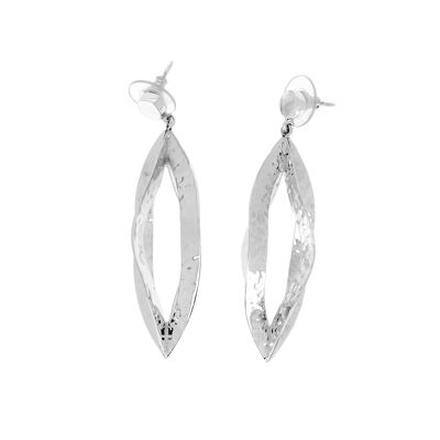 Volume hammered silver earrings