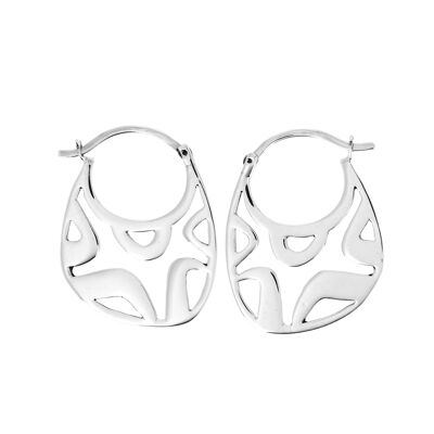 Basket-shaped silver earrings