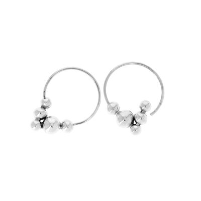 Five ball silver earrings