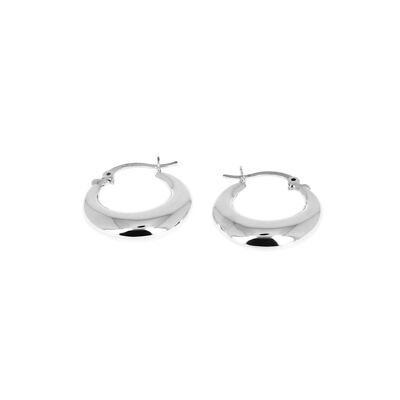 Small moon silver hoop earrings
