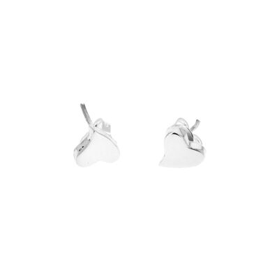 Very small heart silver earrings