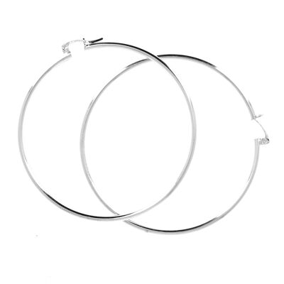 Silver hoop earrings diameter 5.5 cm