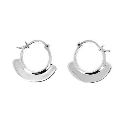 Silver hoops with a flat band