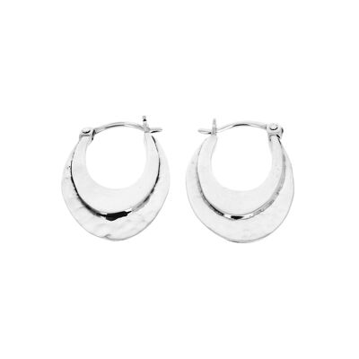 Silver earrings two superimposed ovals