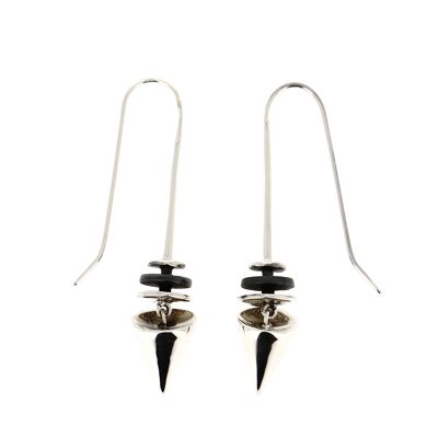 Pendulum cone silver earrings