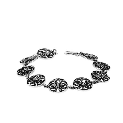 Bracelet argent neuf rosaces