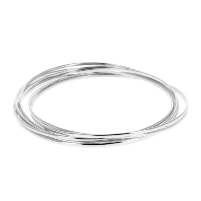 Bracciale settimanale in argento con aste tonde di 6,6 cm di diametro