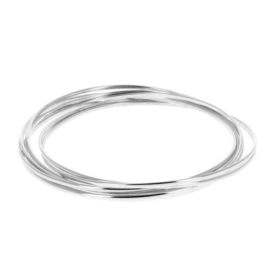 Weekly silver bracelet with round rods 6.6 cm in diameter