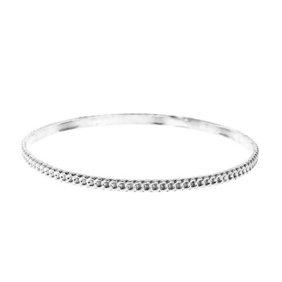 Silver bangle link bracelet