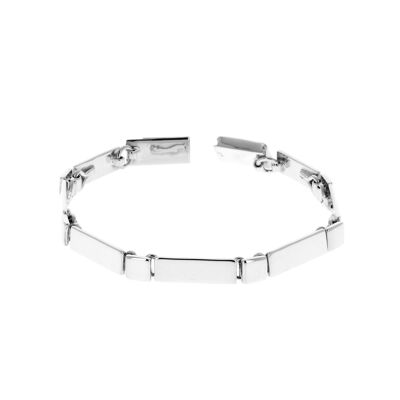 Articulated rectangles and squares silver bracelet