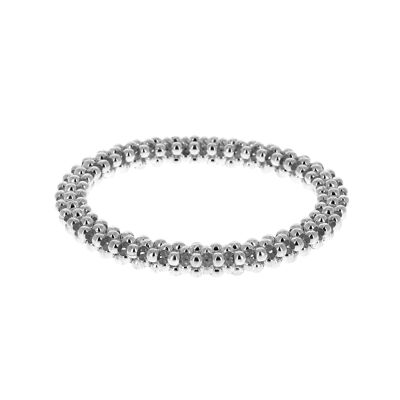Silver bracelet rows of small balls small wrist