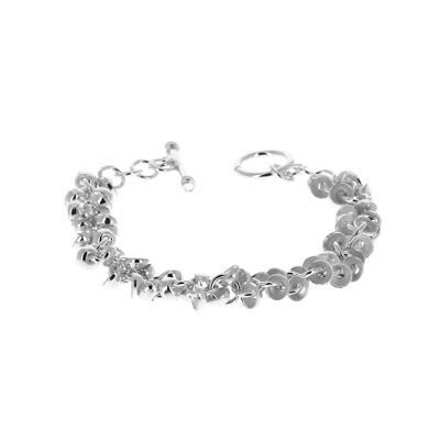 Silver bracelet cluster of half balls