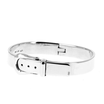 Silver bracelet belt with buckle