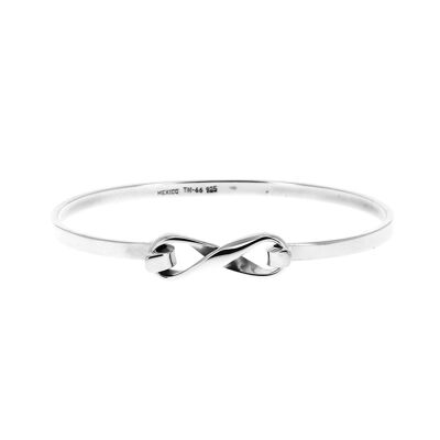 Sterling silver infinity bangle bracelet