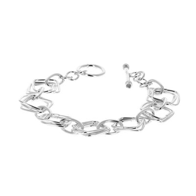 Multiple diamond silver bracelet
