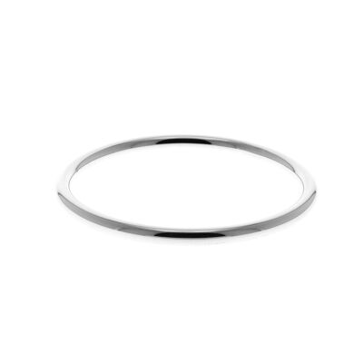 Silver hollow tube bangle bracelet