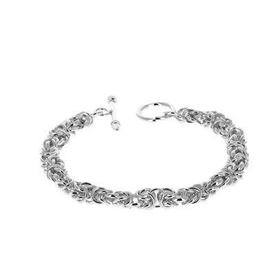 Silver bracelet multiple interlocking rings